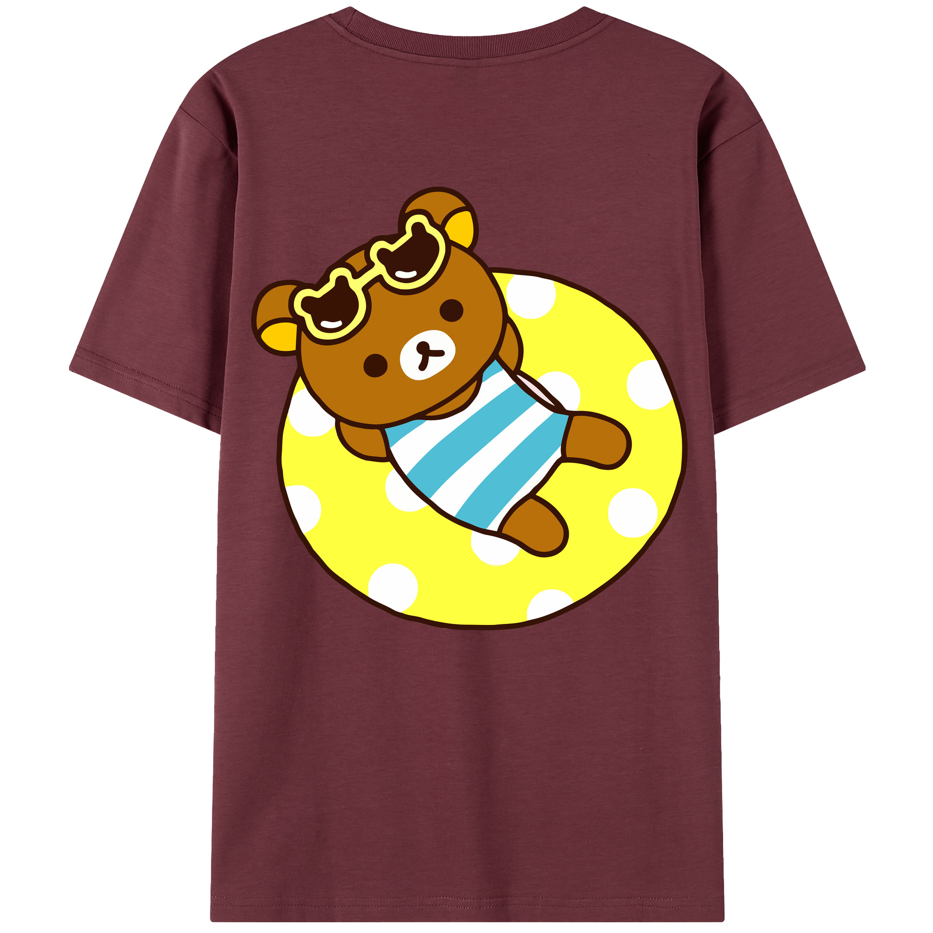 （画像用） リラックマ リラックマ キイロイトリ Rilakkuma Korilakkuma Kiiroitori 綿100％半袖Tシャツ（背面プリント）